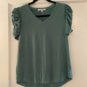 Green puff sleeve shirt - never worn